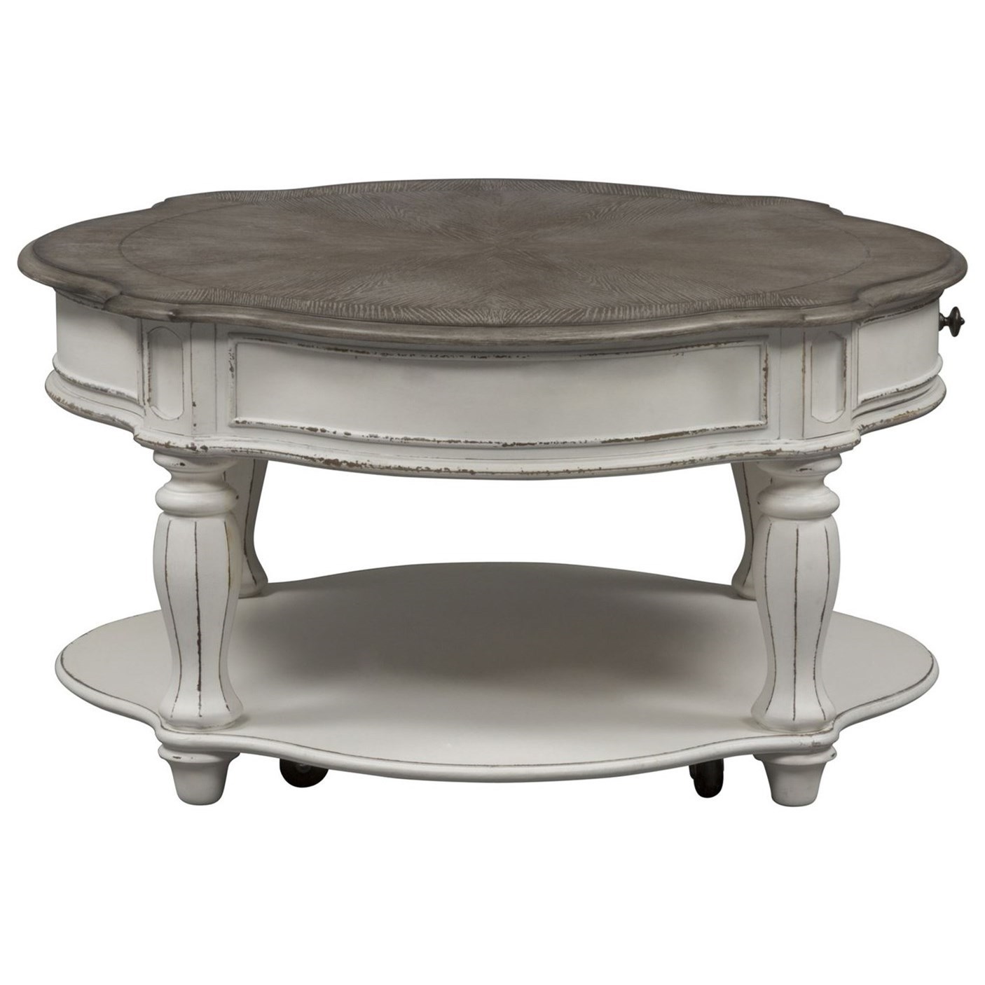 Liberty Furniture Magnolia Manor Round Cocktail Table with Casters